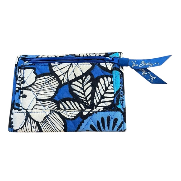 Vera Bradley Vibrant Blue Floral Wallet trifold - Picture 2 of 6